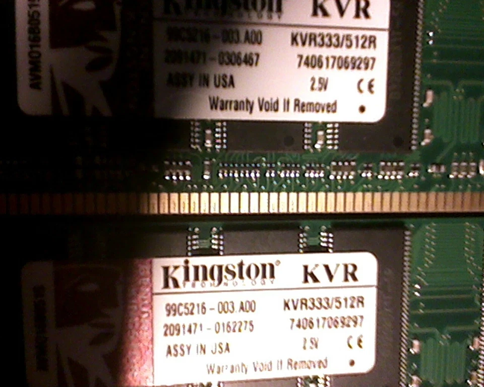  Kingston Memory KVR333/512R DDR Desktop Ram - Image 1 of 1