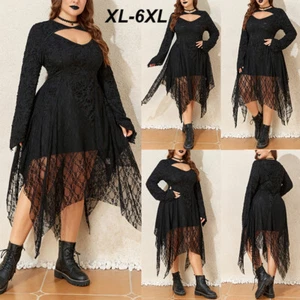 Plus Size 28 Womens Lace Gothic Dress Steampunk Halloween Party Cosplay Costume - Picture 1 of 22
