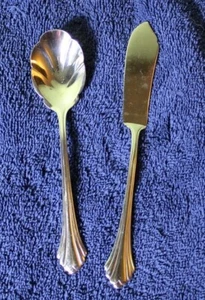 Oneida USA BANCROFT - Edelstahl Besteck Buttermesser & Zuckerlöffel - 2er Set - Bild 1 von 7
