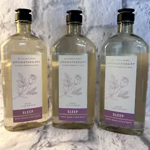 3 BATH & BODY WORKS AROMATHERAPY SLEEP ROSE LAVENDER BODY WASH FOAM BATH NEW - Picture 1 of 3