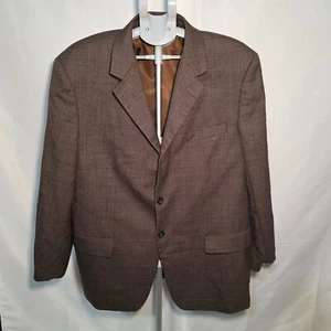 LINEA UOMO Men’s Brown 2-Button Wool Blazer Jacket Size 46 Regular Used - Picture 1 of 11