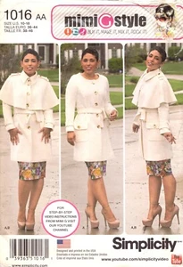 Simplicity 1016 ~ Abrigo y capa desmontable Misses/Mujer ~ Botón delantero 10-18 - Imagen 1 de 6