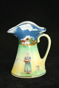 Antique Royal Bayreuth Bavaria BRITTANY WOMAN 4" Cream Pitcher - Blue Mark - Picture 1 of 6