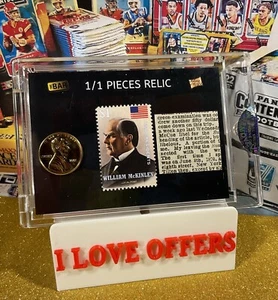 1/1 WILLIAM MCKINLEY RARE 1$ STAMP GOLD PENNY 2001D 1890 S NEWSPAPER RELIC STORE - Picture 1 of 8