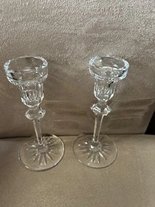 Set of 2 Vintage RICHMOND by ROGASKA Crystal Glass Candlesticks/Holders EUC - Picture 1 of 4
