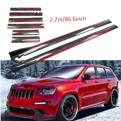 For Jeep Grand C Carbon Fiber Look 86.6" Side Skirt Extension Spoiler Splitter Foto 1 de 4