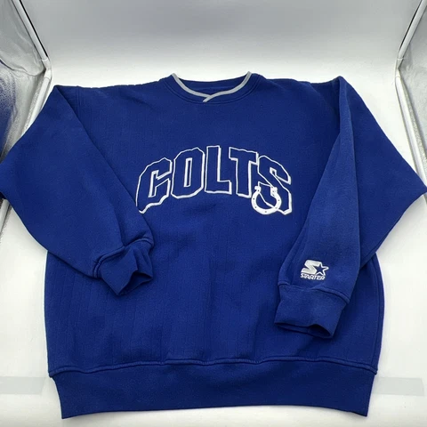 VINTAGE STARTER NFL INDIANAPOLIS COLTS EMBROIDERED SWEATSHIRT SWEATER MEN SIZE L Cover