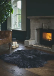 Eco Tanned Dark Grey Icelandic Double Sheepskin Luxury Long Wool Pile Super Soft - Picture 1 of 1