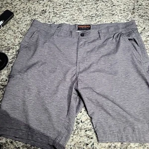 Hawke and Co Shorts Mens 38 Gray Chino Hybrid Mid Rise 8.5" Inseam Small Stain - Picture 1 of 9