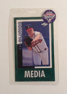 Pinnacle All-Star Fanfest Media Pass 1997 Tom Glavine laminado de colección MLB béisbol Foto 1 de 4