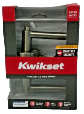 Kwikset Perilla de puerta de entrada con llave de níquel satinado 91560-010 Foto 1 de 4