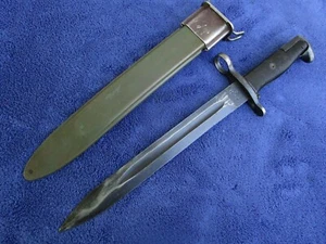 ORIGINAL VINTAGE US WW2 M1942 EXPORT BAYONET AND SCABBARD MADE BY AFH - Picture 1 of 16