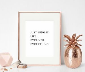 Makeup Beauty Quote Print Bedroom Dressing Room Decor  Sign Poster Wall Art