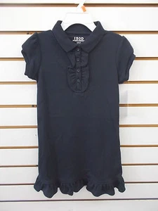 Girls Izod Navy Polo Uniform Dress w/ Ruffles Size 4 - 6X - Picture 1 of 3