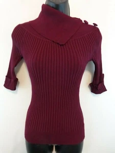 INTERNATIONAL CONCEPTS Sweater Women' PS Burgundy Shjort Sleeve New With Tags - Picture 1 of 9