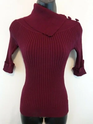 INTERNATIONAL CONCEPTS Sweater Women' PS Burgundy Shjort Sleeve New With Tags - Image 1 of 4