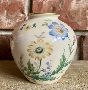 Thomas Elfenbein Bavaria Porzellan Vase 3,5" handbemalt Goldrand EUC Vintage - Bild 1 von 5