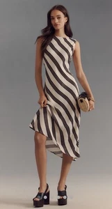 Anthropologie MAEVE Slim Satin Midi Slip Dress Size L - Picture 1 of 9