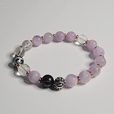 Sterling Silver Gold Lucky Dragon Lavender Amethyst Copper Gemstone Bracelet - Image 1 of 2