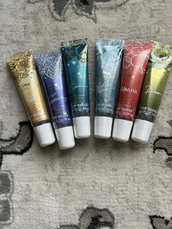 Bath & Body Works Lip Gloss Disney CINDARELLA ARIEL MOANA BELLE TIANA JASMINE - Image 1 of 1