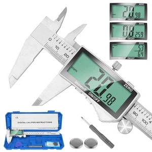 Digital Caliper, 6 Inch Caliper Tool with Extra Large LCD Screen, Auto-Off Fe... - Picture 1 of 7