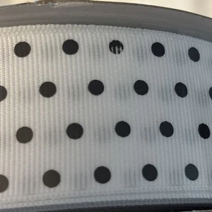 Kirkland Wire-Edged Ribbon 1.5" Wide 50 YD Gift Wrap Ribbon White w/ Black Dots - Picture 1 of 7