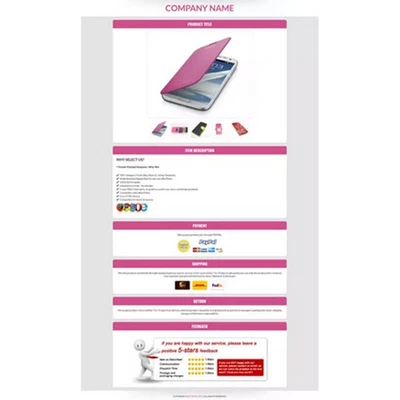 eBay Mobile Responsive Template Auction Listing Professional 2019 Design HTML - Image 1 of 4