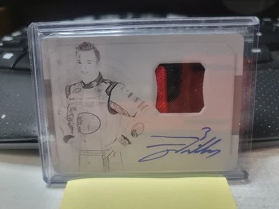 2016 NATIONAL TREASURES TY DILLON SIGNED FIRESUIT MATERIALS PRINTING PLATE 1/1 - Image 1 of 2