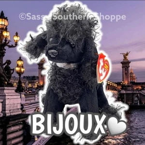 🖤 BIJOUX 🖤 2004 Ty Beanie Babies Negro Francés PERRO CANICHE Peluche *MWMT* - Imagen 1 de 3