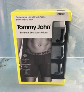 Tommy John Essential 360 Sport Micro Boxer Briefs, 3 Pack, Medium, Black - Picture 1 of 9