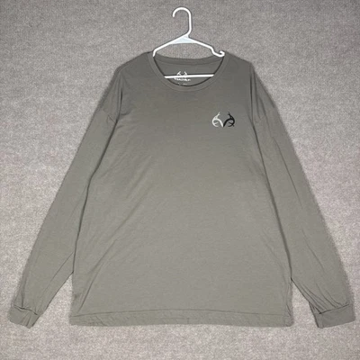 Realtree Long Sleeve T Shirt XL Green Camo Deer Antler Logo Hunting Outdoor - Image 1 of 4