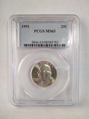 1951 25C Washington Quarter PCGS MS65  - Image 1 of 2