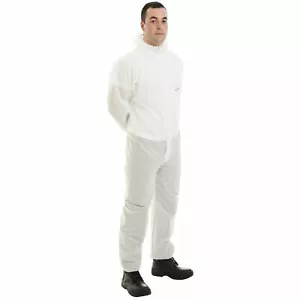 Supertex SMS Disposable Coveralls Hooded Protection Suit Spray Overalls Type 5 6 - Picture 1 of 12