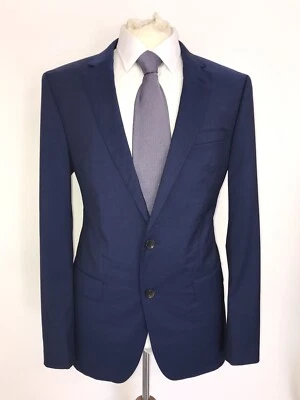 HUGO BOSS - Mens Slim Fit Plain BLUE WOOL SUIT - 40 Reg - W32 L32 - GORGEOUS - Image 1 of 4