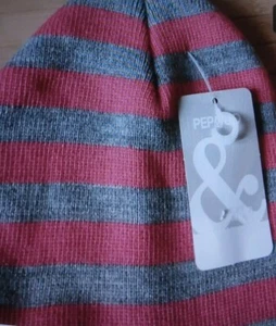 Sale Neu Strickmütze Rund Rosa/Grau oder Schwarz/Pink 6-11 Jahre Kinder - Bild 1 von 2