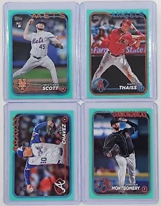 (4) 2024 Topps Update AQUA - CHRISTIAN SCOTT RC + JORDAN MONTGOMERY + MORE - Picture 1 of 2