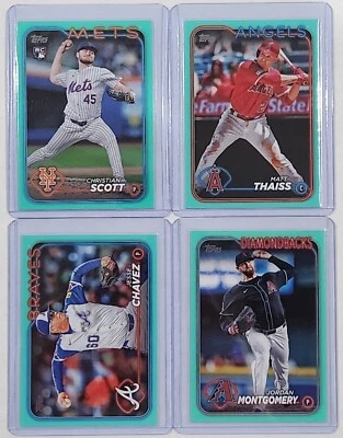 (4) 2024 Topps Update AQUA - CHRISTIAN SCOTT RC + JORDAN MONTGOMERY + MORE - Image 1 of 2