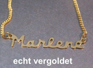 EDLE HALSKETTE MARLENE KETTE ECHT VERGOLDET NAMEN NAMENSCOLLIER NAMENSKETTE  - Bild 1 von 1