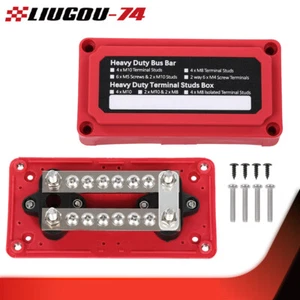 12V Red Terminal Ground Power Distribution Junction Block Heavy Duty Bus Bar - Picture 1 of 9