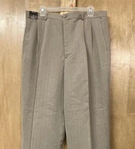 Claiborne Herren Anzughose Größe 38/32 braun Polyester Stretch plissiert Polyester - Bild 1 von 11