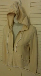 Sweet Romeođź’—Super Soft & Stretchy Nude/White Zip Front Hoodie Jacketđź’—Sz M - Picture 1 of 8
