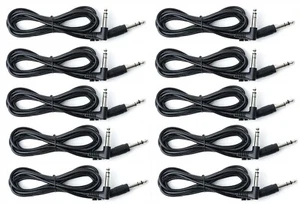 LOT OF 10 - 10FT Right Angle TRS Dual Trigger cables for Cymbals/Pads/Triggers - Picture 1 of 2