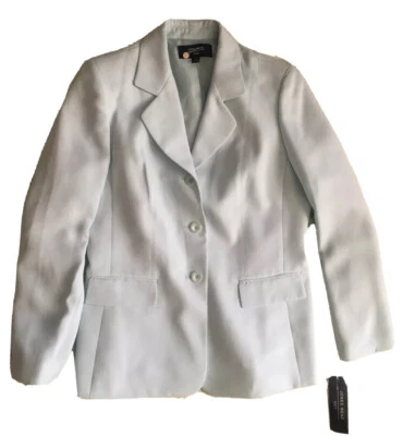 Jones Wear Size 10 Jacket 27” Long Blue Polyester Long Sleeve Button - Image 1 of 4