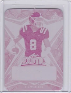 2022 Leaf Exotic Football C.J.WILLIAMS   #1/1 PRINTING PLATE MAGENTA TURTLE R/C - Picture 1 of 2