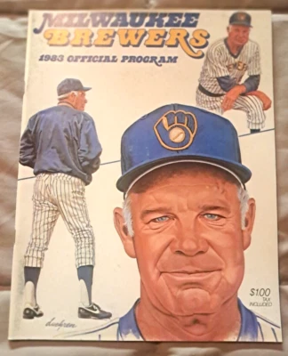1983 Milwaukee Brewers Official Baseball Program, Harvey Kuehn cover, UNSCORED - Image 1 of 4