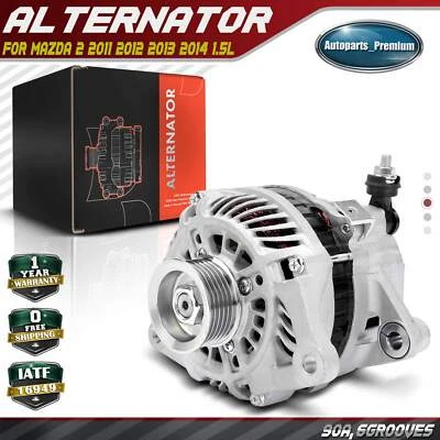Alternador para Mazda 2 2011 2012 2013 2014 L4 1.5L 90A 12V CW polea de 6 ranuras Foto 1 de 4