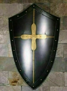 Christmas vintage medieval Antique Knight Shield Steel SCA European Decorative - Picture 1 of 4