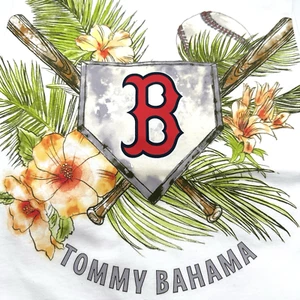 Boston Red Sox MLB Tommy Bahamas Island League weißes T-Shirt Herren XL oder XXL neu mit Etikett - Bild 1 von 9