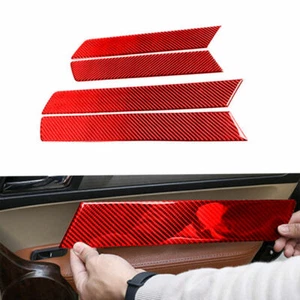 4Pcs Red Carbon Fiber Interior Door Panel Frame Cover For Honda CR-V CRV 2007-11 - Picture 1 of 10