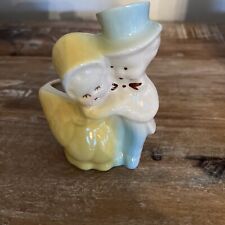 Vintage Shawnee Boy and Girl Dancing Planter Bonnet and Top Hat 